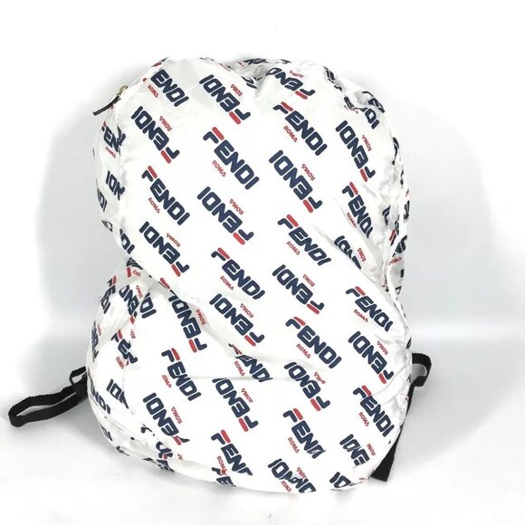 FENDI backpack bag FILA collaboration With porch Backpack Nylon White/Navy x Red main image 10